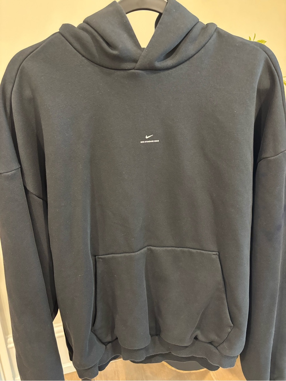 Nike Black Pullover Hoodie with Small White Swoosh Logo